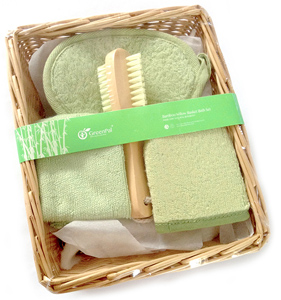 Bamboo Willow Basket Bath Gift Set (4 in 1)